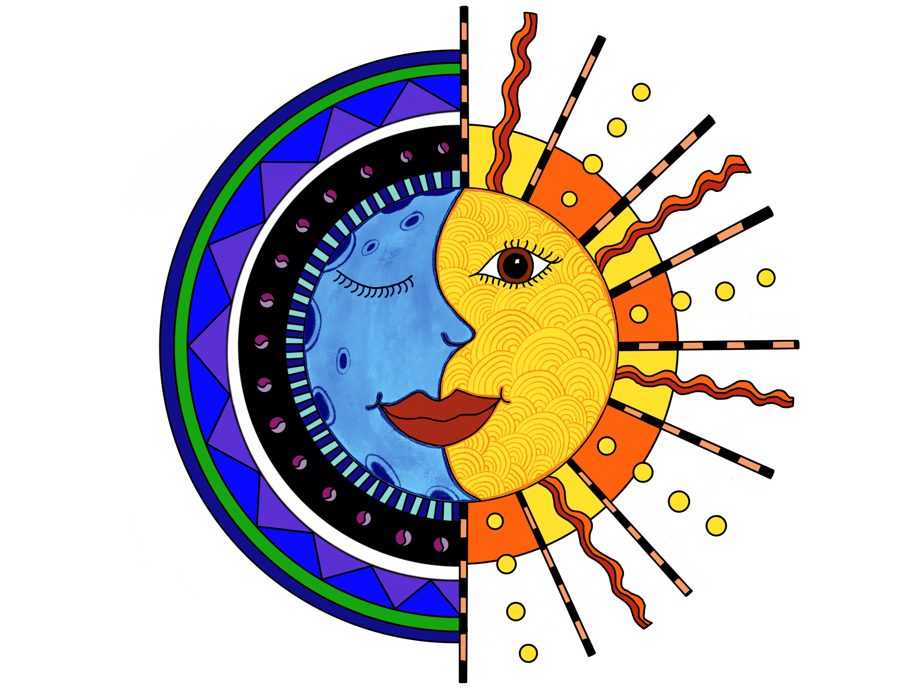 Sun and Moon, hand-drawn logo